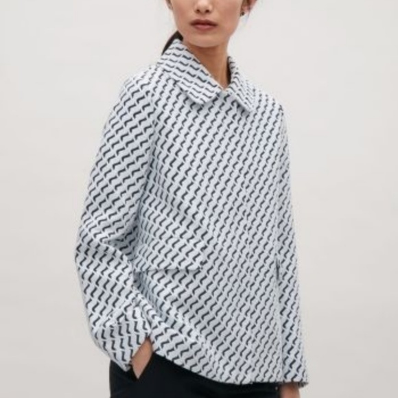 COS Patterned Jacquard Jacket Light Blue size 2 - Picture 3 of 7